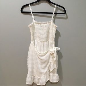 Shareen Collections - white smocked fitted dress